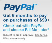We accept PayPal’s “Bill Me Later” as well as installments:
